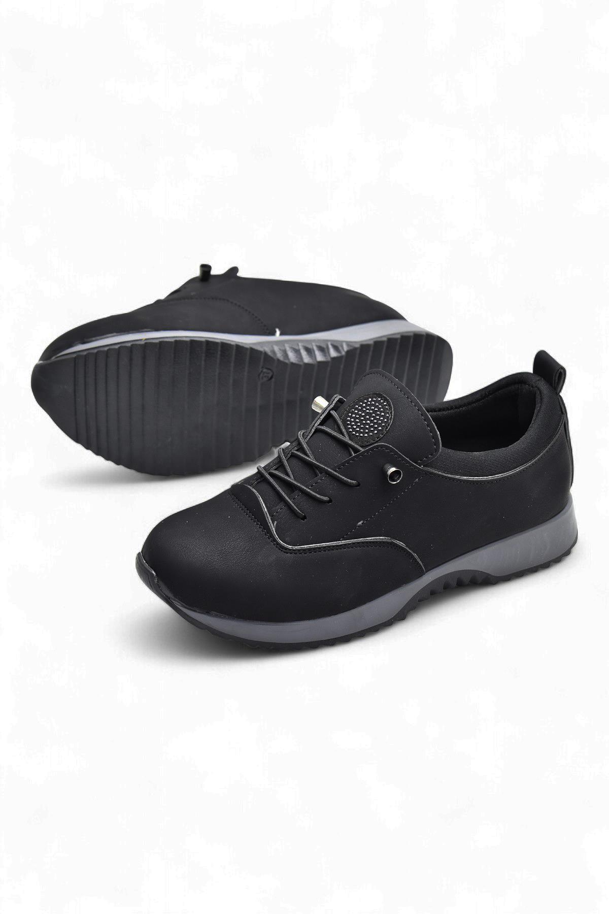 561 Ortopedi Taban Siyah Günlük Kadın Ayakkabı Casual Kadın Ayakkabı - Görsel 4