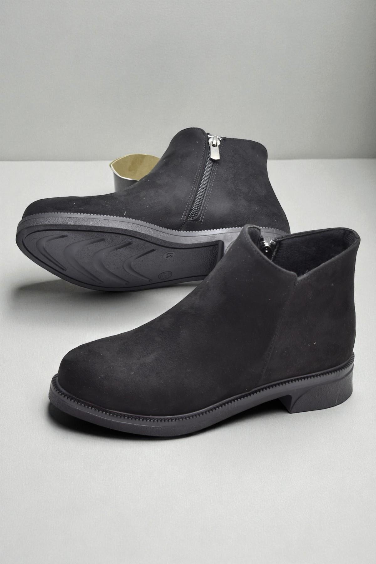 4571 Kaymaz Taban Fermuarlı Bağcıklı Günlük Kadın Bot Postal Kadın Bot - Görsel 6