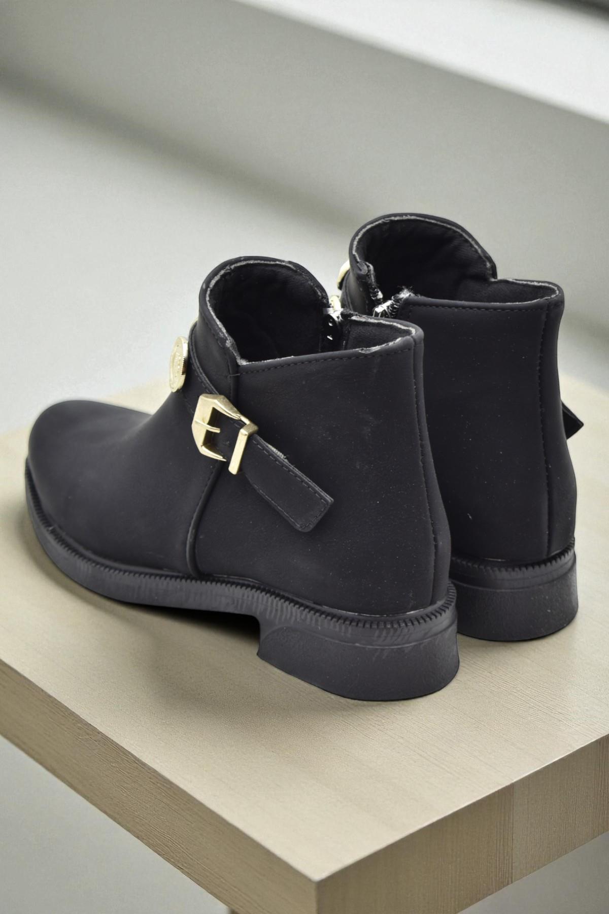 4569 Kadın Bot Ayakkabı Kaymaz Taban Fermuarlı Günlük Kadın Bot - Görsel 6