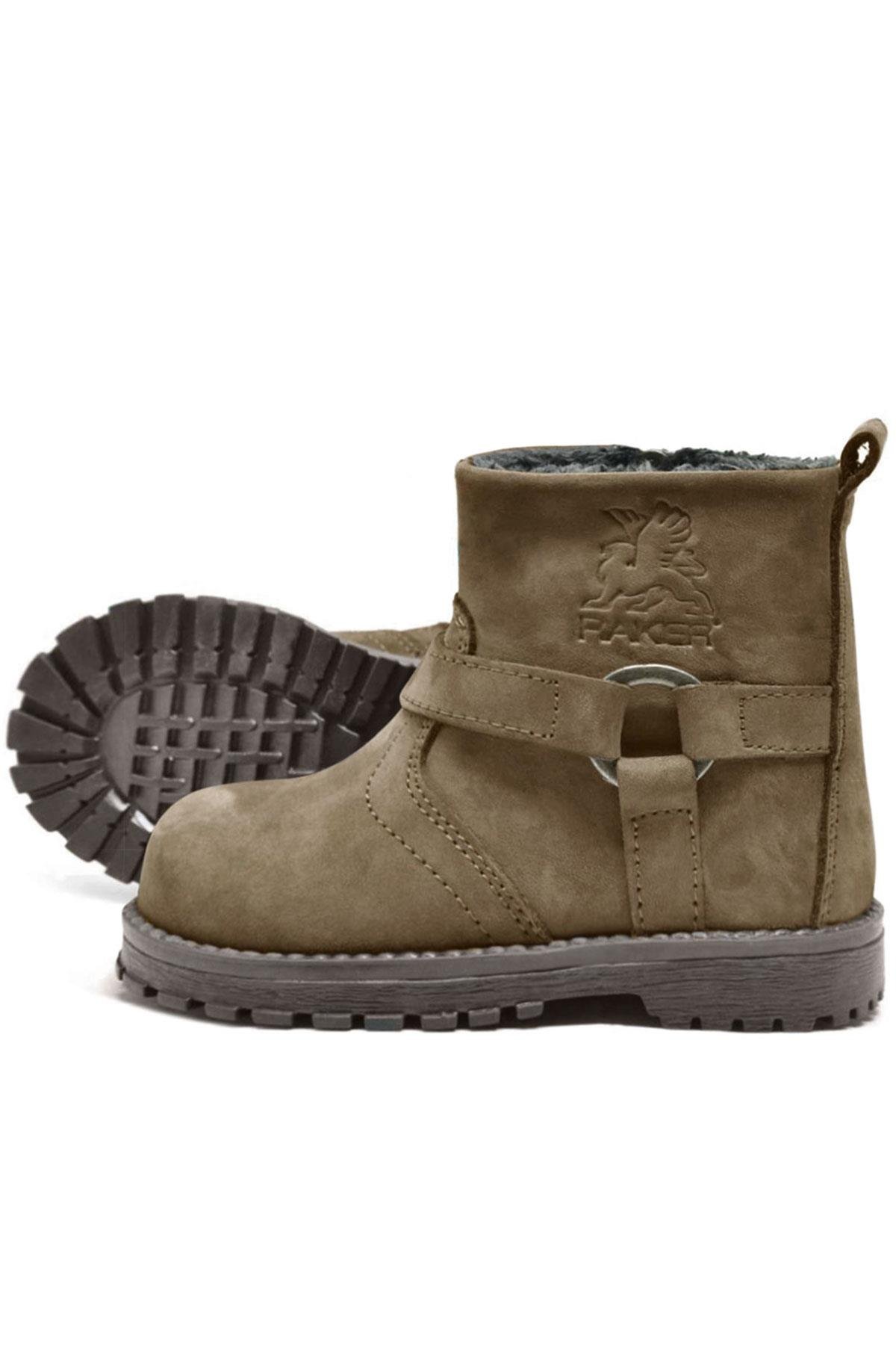 Chiron Hakiki Deri Kum Rengi Fermuarlı Bebek Çizme - Görsel 5