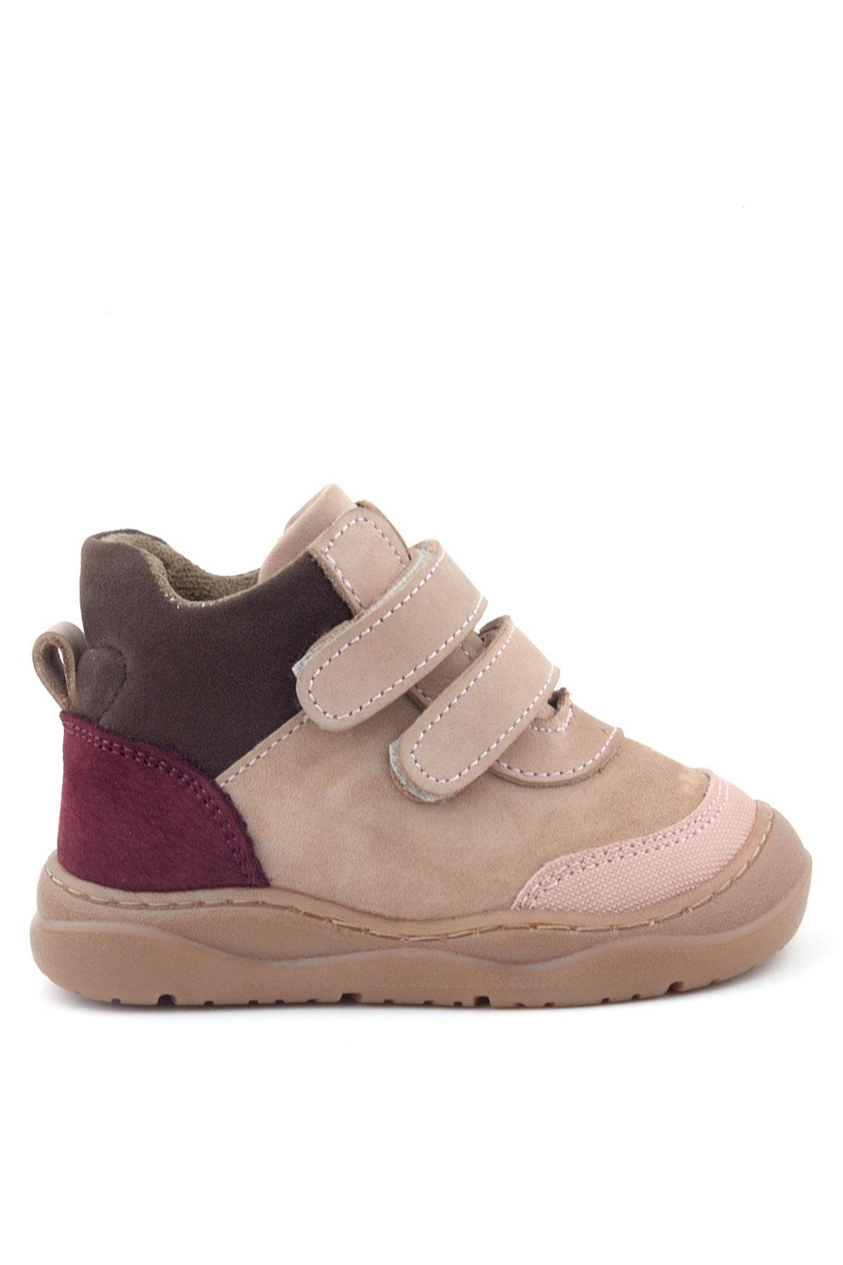 Hakiki Deri Pudra Pembe Cırtlı Çocuk Spor Bot - Görsel 4