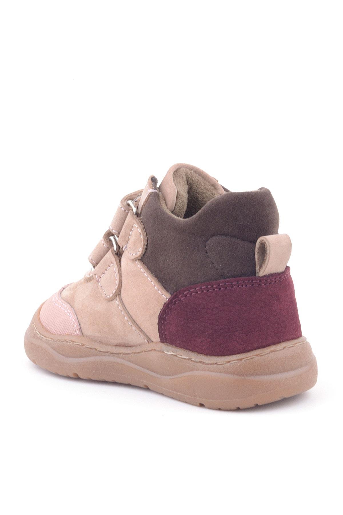Hakiki Deri Pudra Pembe Cırtlı Çocuk Spor Bot - Görsel 5
