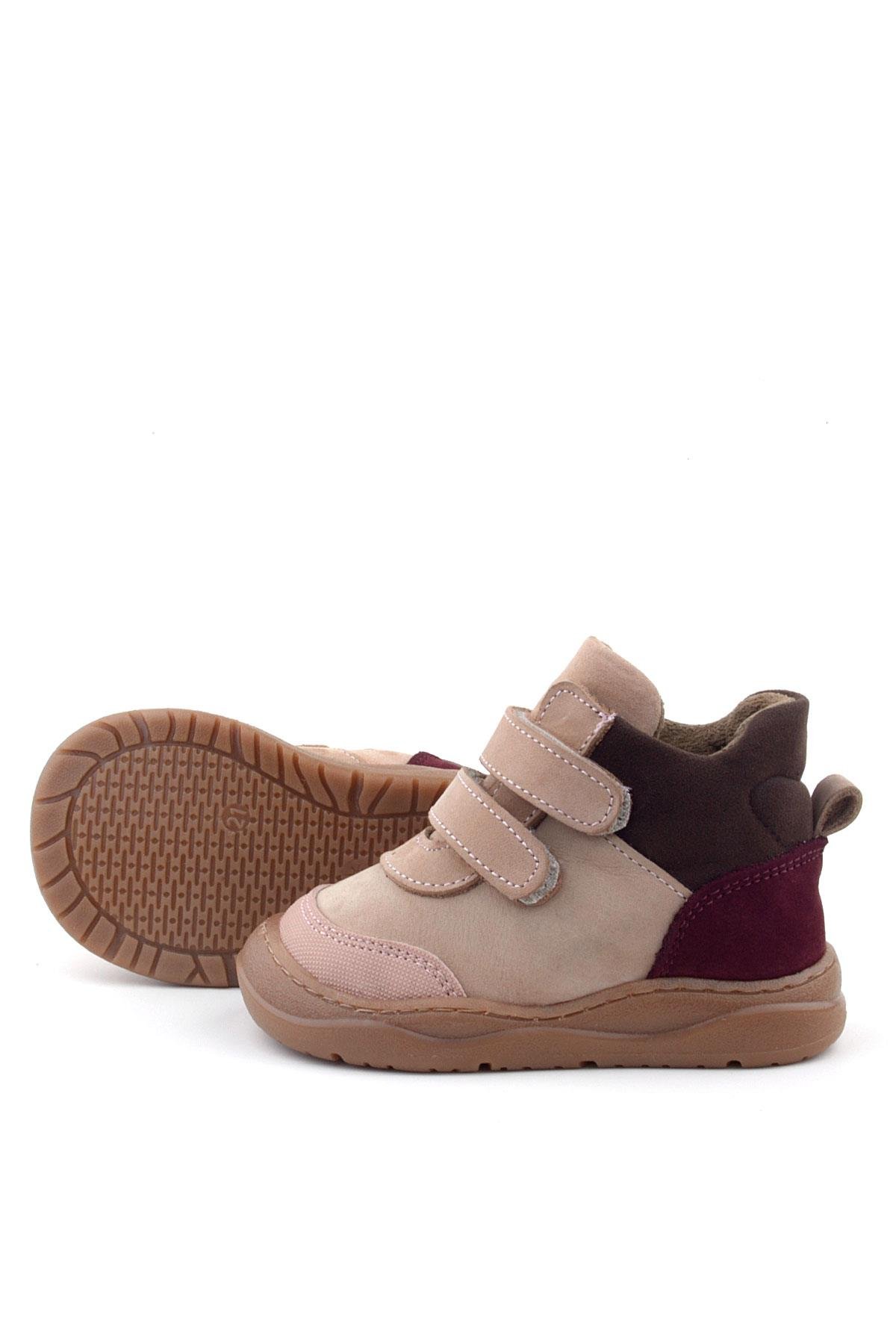 Hakiki Deri Pudra Pembe Cırtlı Çocuk Spor Bot - Görsel 8