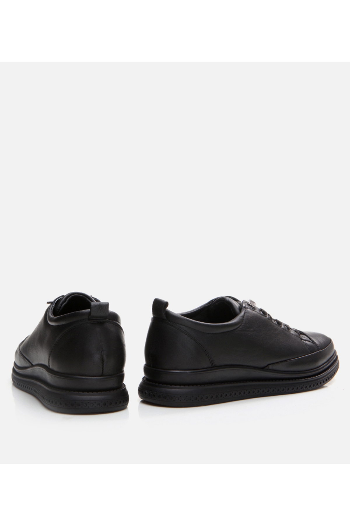 Kadın Deri Siyah Spor Ayakkabı - Görsel 6