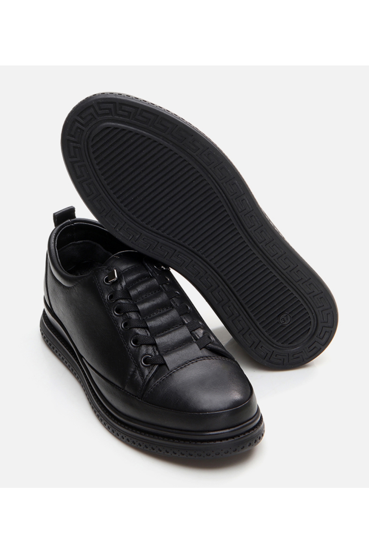 Kadın Deri Siyah Spor Ayakkabı - Görsel 7