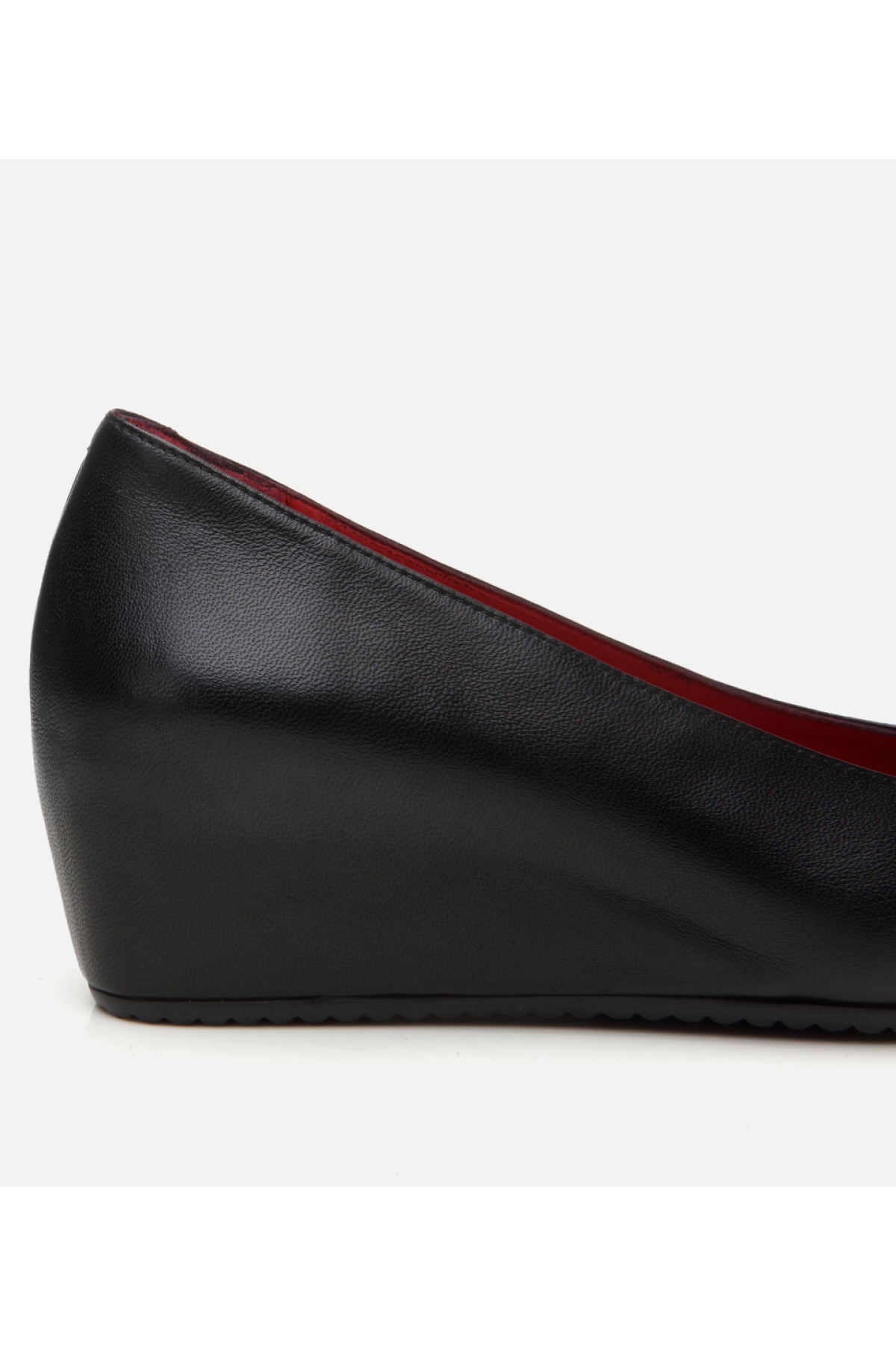 Kadın Deri Siyah Dolgu Topuklu Ayakkabı - Görsel 7