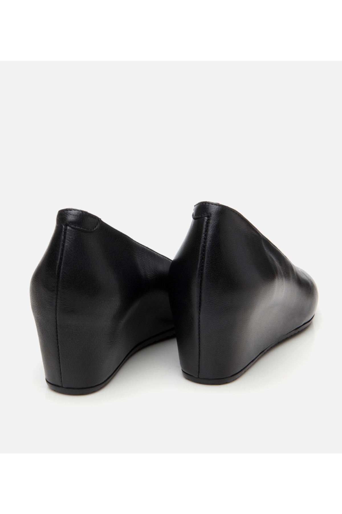 Kadın Deri Siyah Dolgu Topuklu Ayakkabı - Görsel 8