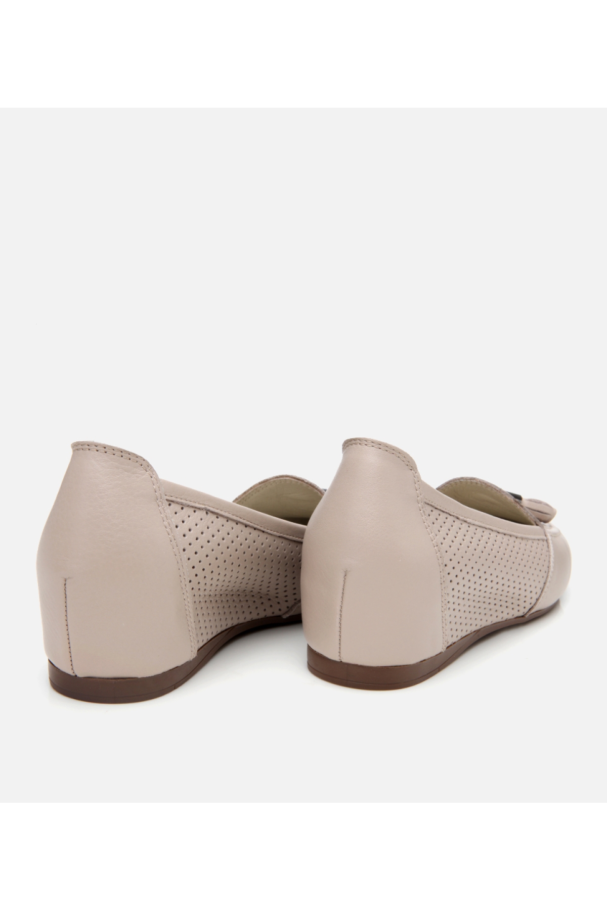 Hotiç Hotiç Kadın Deri Vizon Püsküllü Dolgu Topuklu Ayakkabı Flo'da! Vizon - 7. görsel