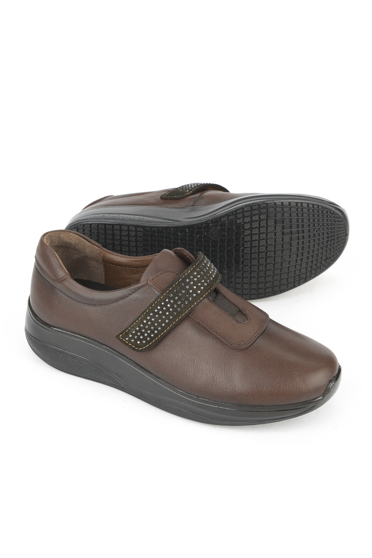 Kadın Hakiki Deri Konfor Ayakkabı 15355Z2417 Kahve - Görsel 5