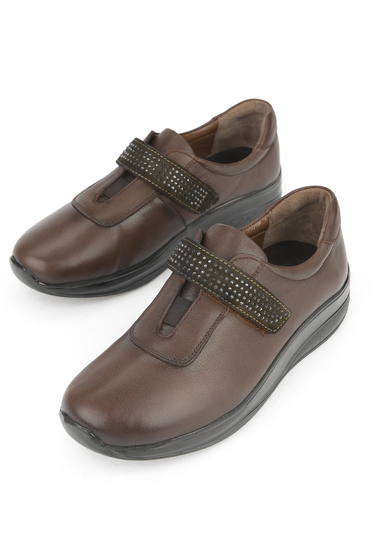 Kadın Hakiki Deri Konfor Ayakkabı 15355Z2417 Kahve - Görsel 6
