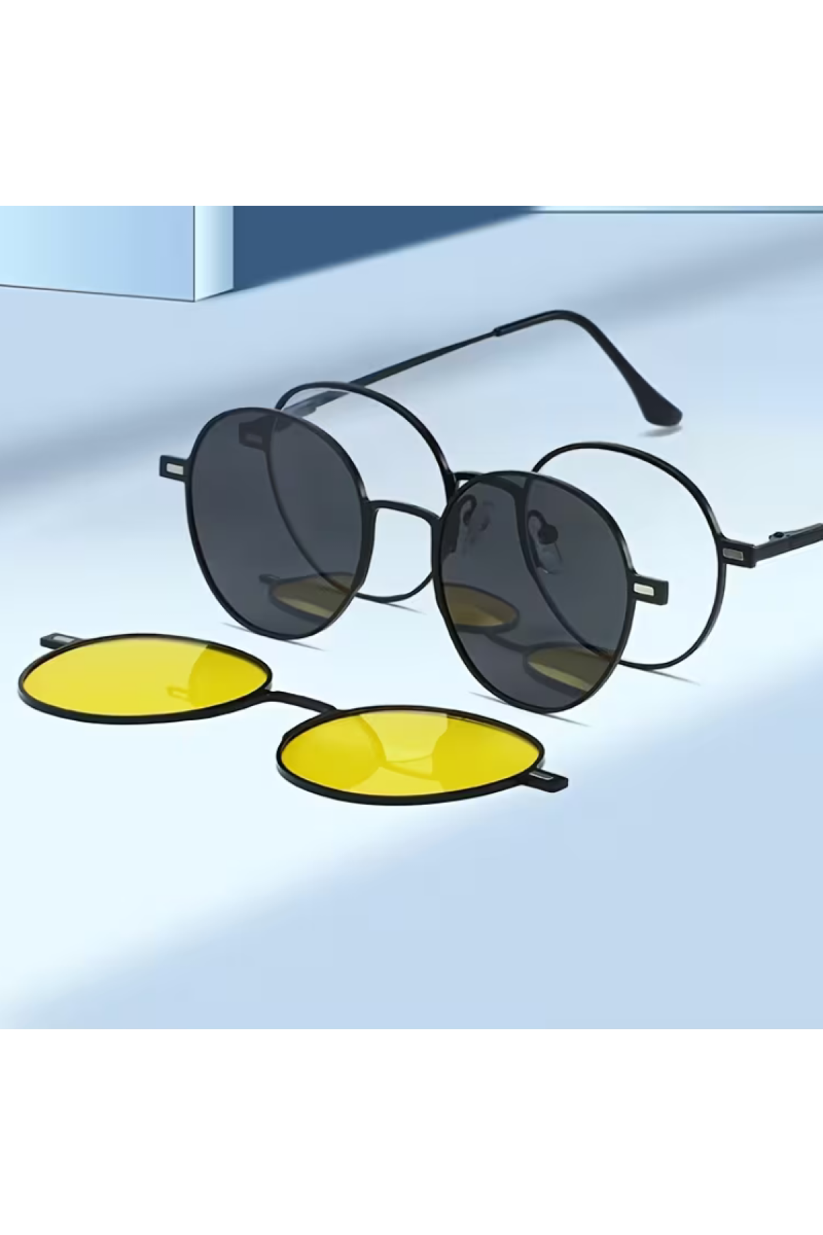 3ü 1 Arada Klipsli ( Güneş Gözlüğü -Mavi Işık Koruma - Gece Görüş