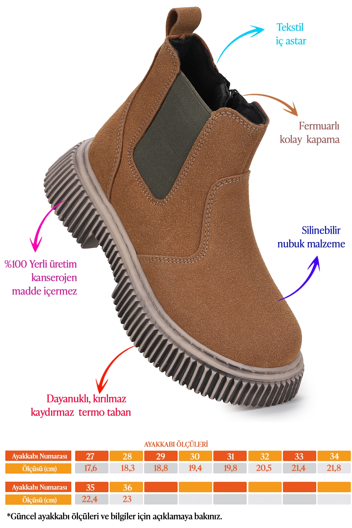 Kiko Kids Kiko Kids Penka Fermuarlı Erkek Çocuk Günlük Bot Ayakkabı Taba | Flo Taba - 3. görsel