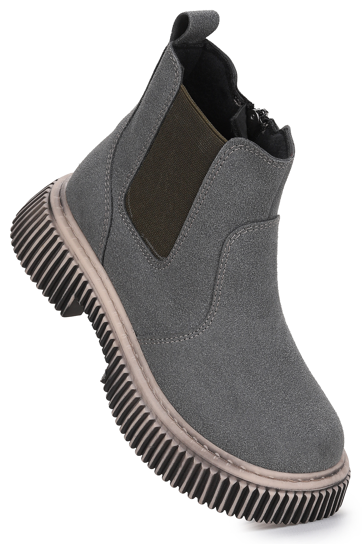 Penka Fermuarlı Erkek Çocuk Günlük Bot Ayakkabı Gri - Görsel 4