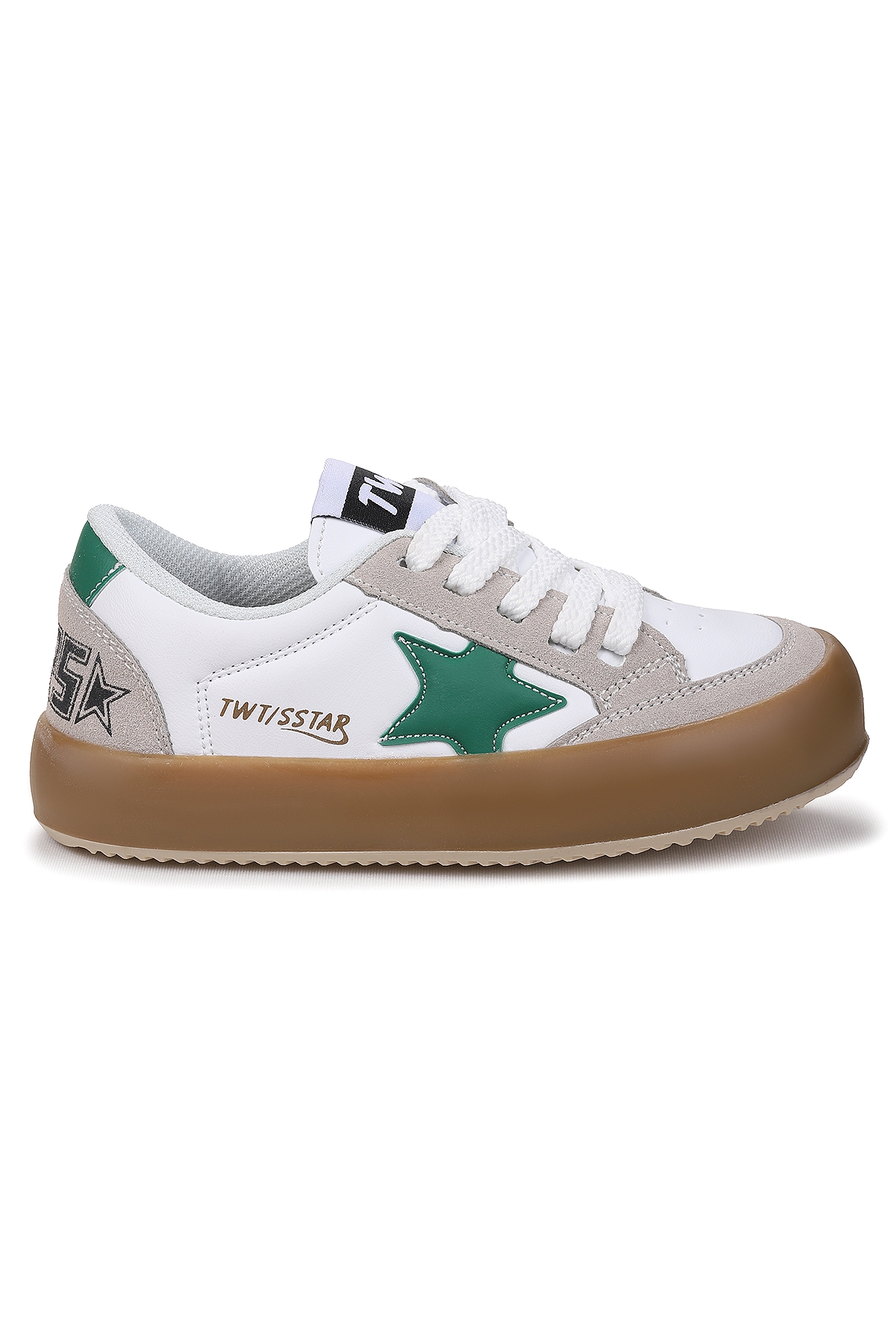 Rida Günlük Bağcıklı Kız Çocuk Spor Ayakkabı Buz - Beyaz - Yeşil - Görsel 2