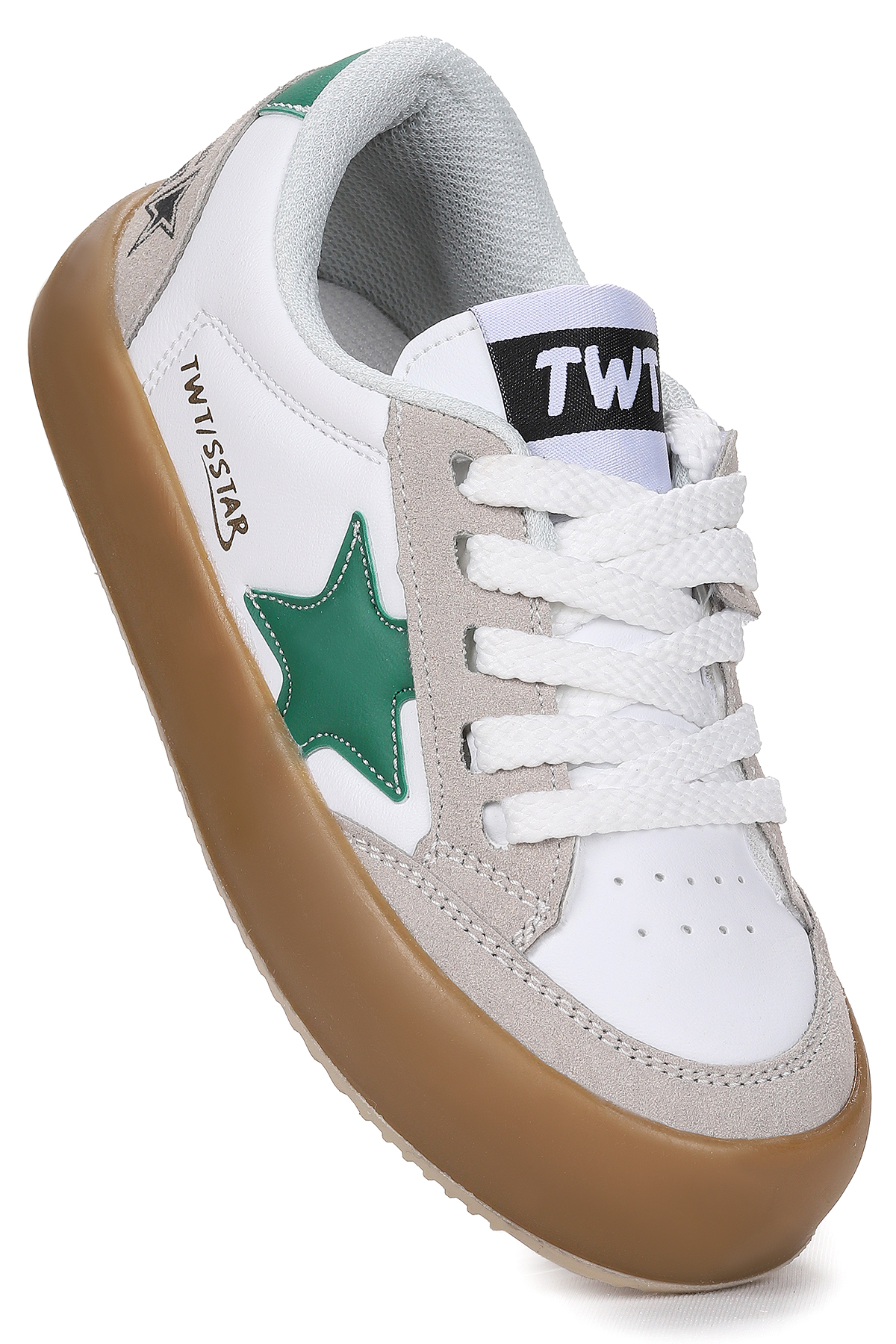 Rida Günlük Bağcıklı Kız Çocuk Spor Ayakkabı Buz - Beyaz - Yeşil - Görsel 4