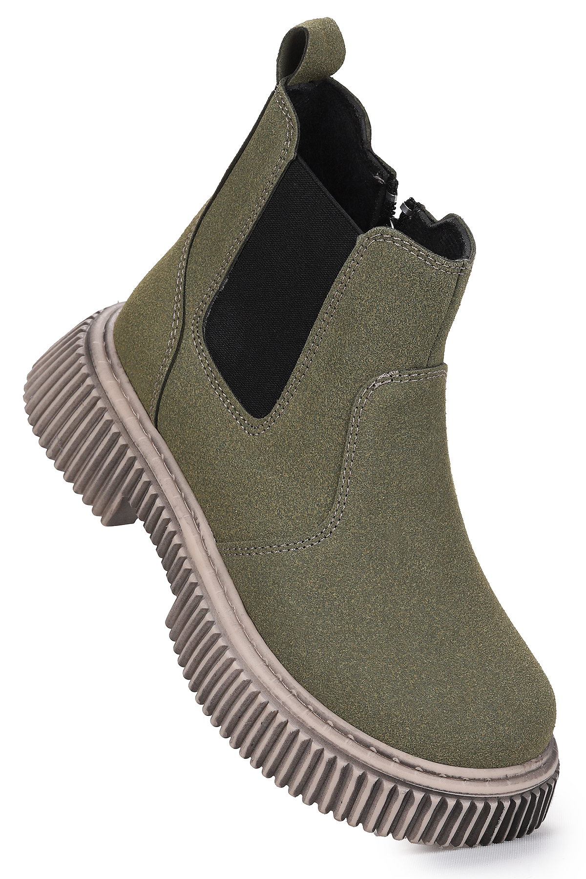 Penka Fermuarlı Erkek Çocuk Günlük Bot Ayakkabı Haki - Görsel 4