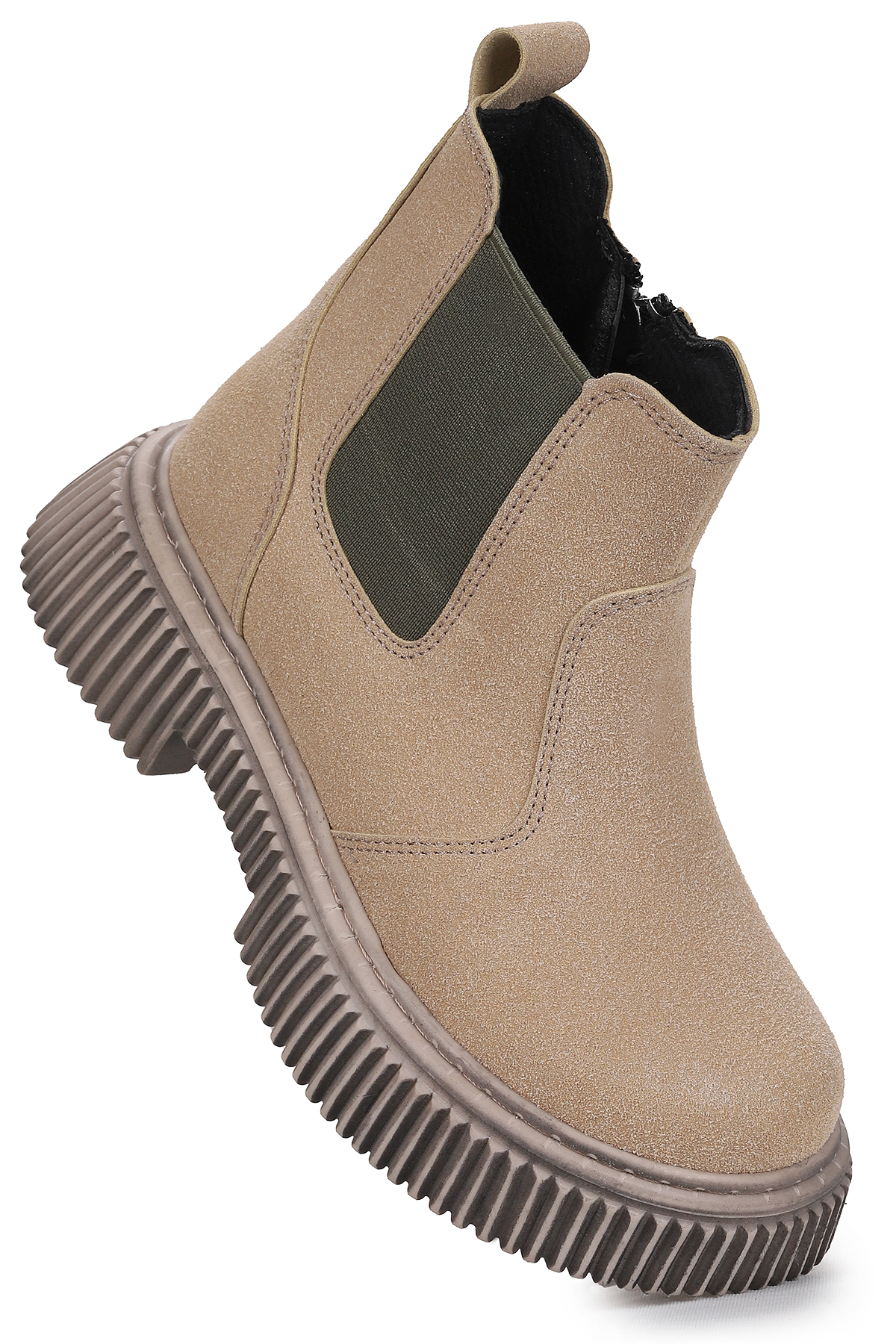 Penka Fermuarlı Erkek Çocuk Günlük Bot Ayakkabı Bej - Görsel 4