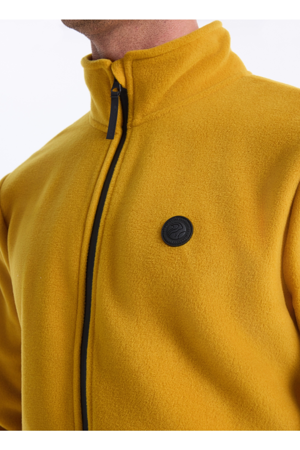 D5WM-SWT3301 Hardal Dik Yaka Basic Düz Erkek Polar Sweatshırt