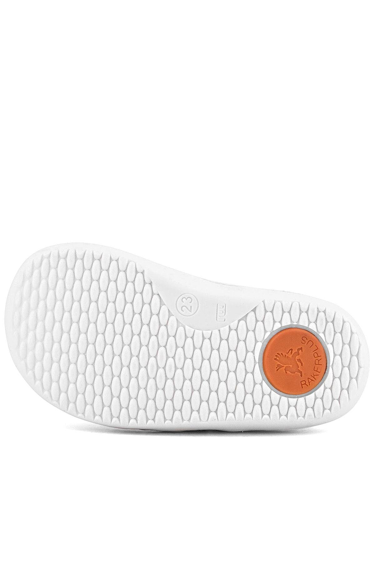 Bob Hakiki Deri Beyaz Barefoot Beyaz Tabanlı Cırtlı Bebek Sneaker Ayakkabı - Görsel 10