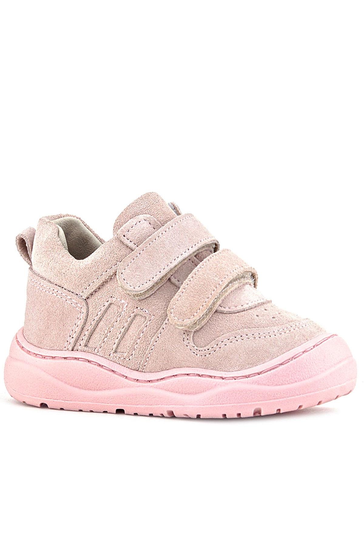 Schaggy Hakiki Deri Pudra Pembe Cırtlı Bebek Spor Ayakkabı - Görsel 2