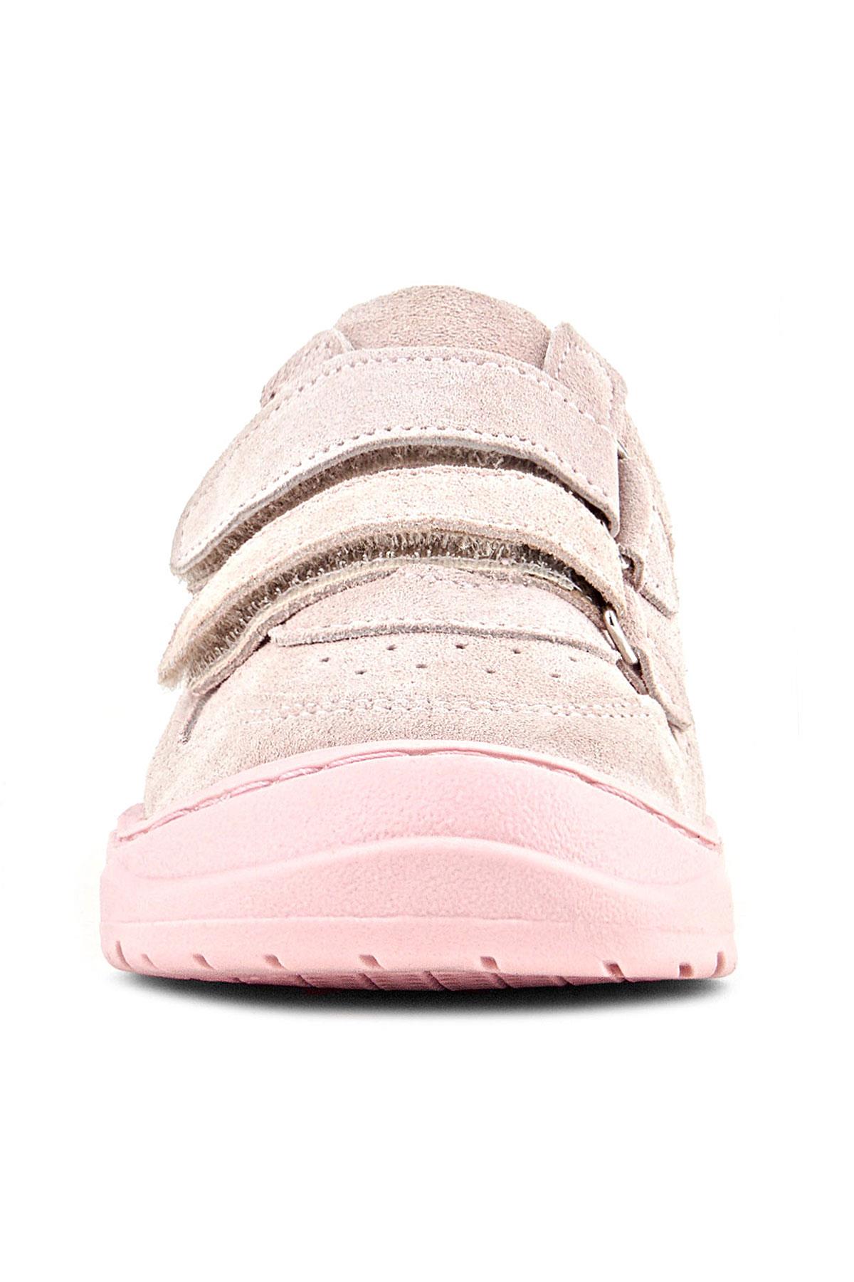 Schaggy Hakiki Deri Pudra Pembe Cırtlı Bebek Spor Ayakkabı - Görsel 4