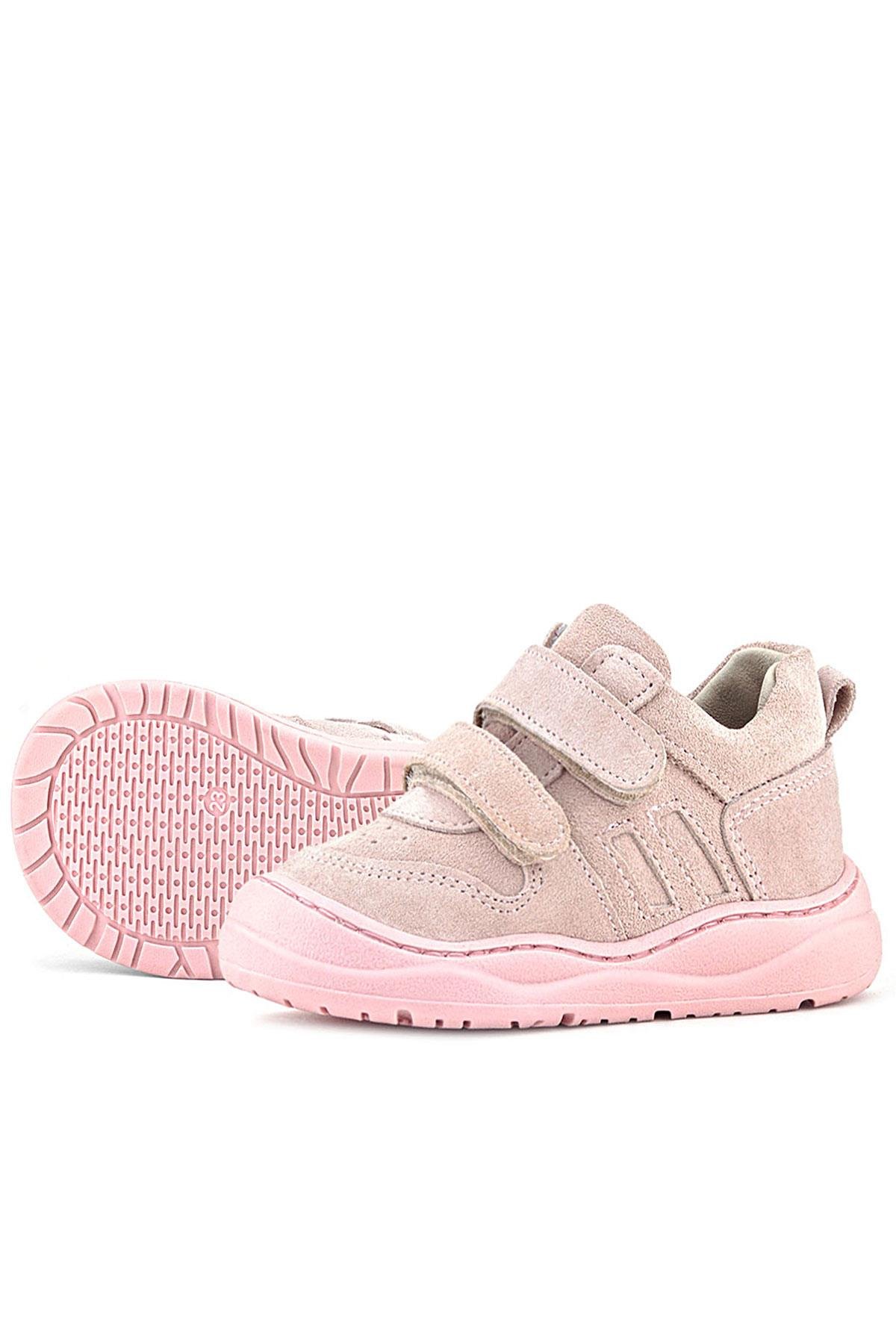 Schaggy Hakiki Deri Pudra Pembe Cırtlı Bebek Spor Ayakkabı - Görsel 7