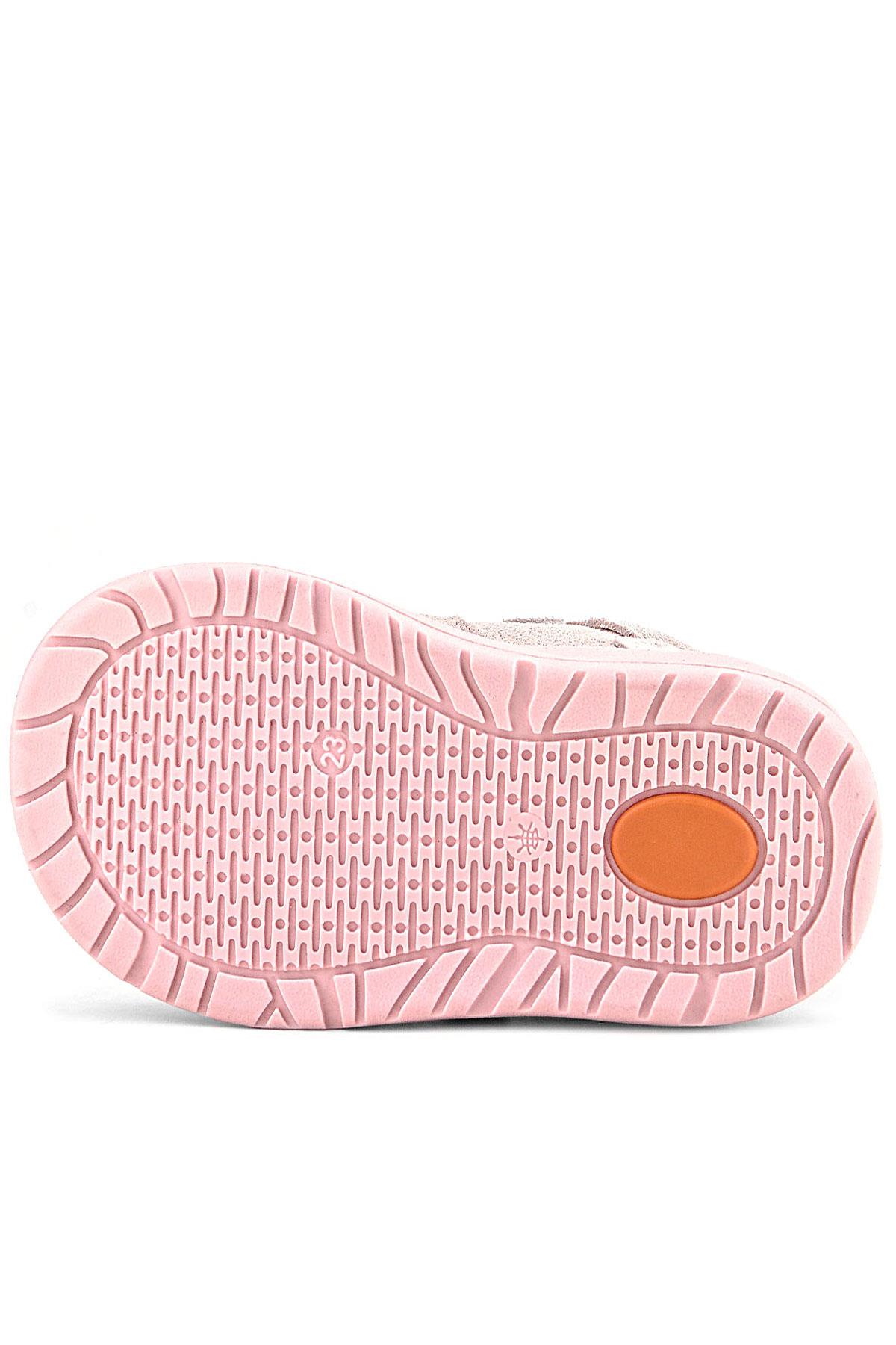 Schaggy Hakiki Deri Pudra Pembe Cırtlı Bebek Spor Ayakkabı - Görsel 9