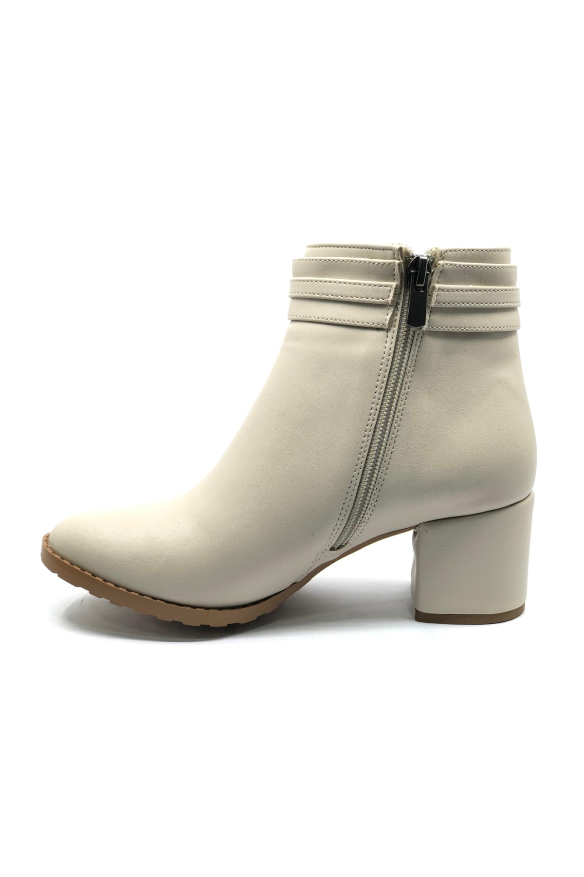 Yanı İnce Taş Tokalı Klasik Topuklu Kadın Bot - Görsel 4