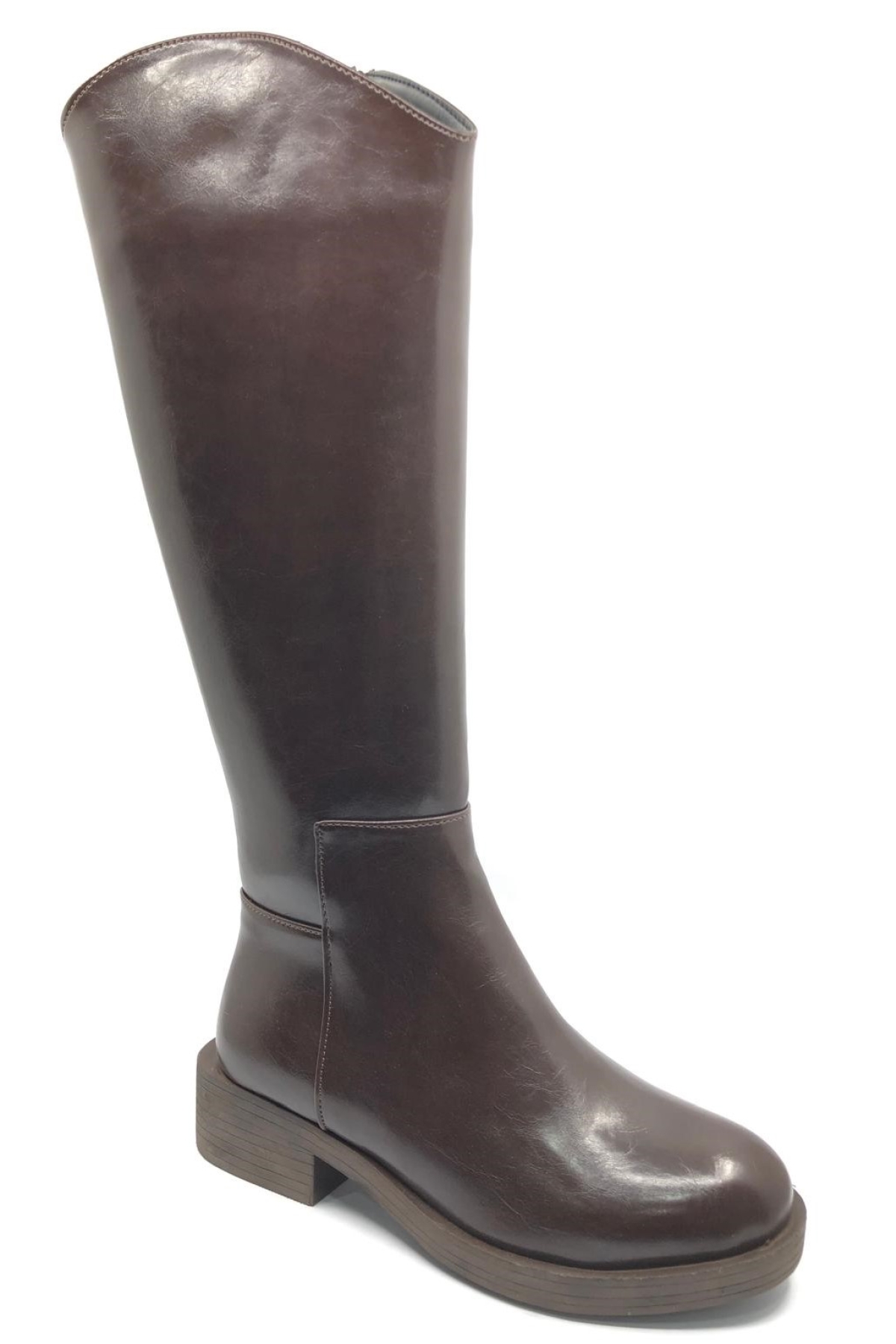 Binici Düz Taban Rugan Fermuarlı Kadın Çizme - Görsel 2
