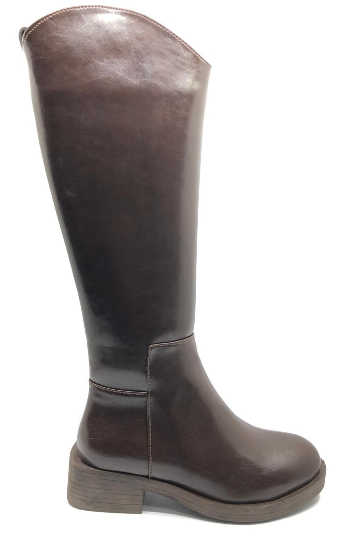 Binici Düz Taban Rugan Fermuarlı Kadın Çizme - Görsel 3