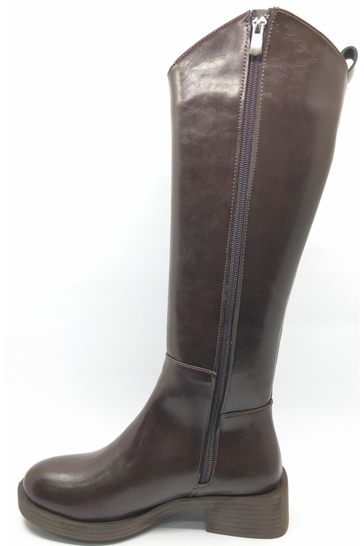 Binici Düz Taban Rugan Fermuarlı Kadın Çizme - Görsel 5