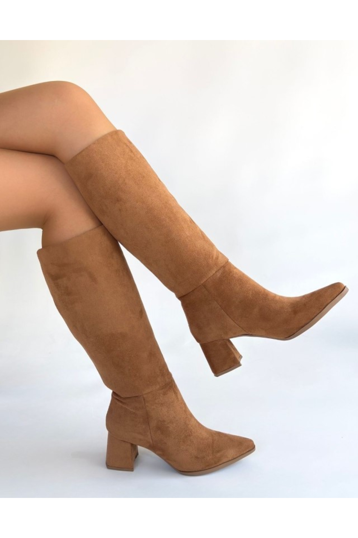 Seribo Sivri Burun Fermuarsız Kadın Çizme - Görsel 5