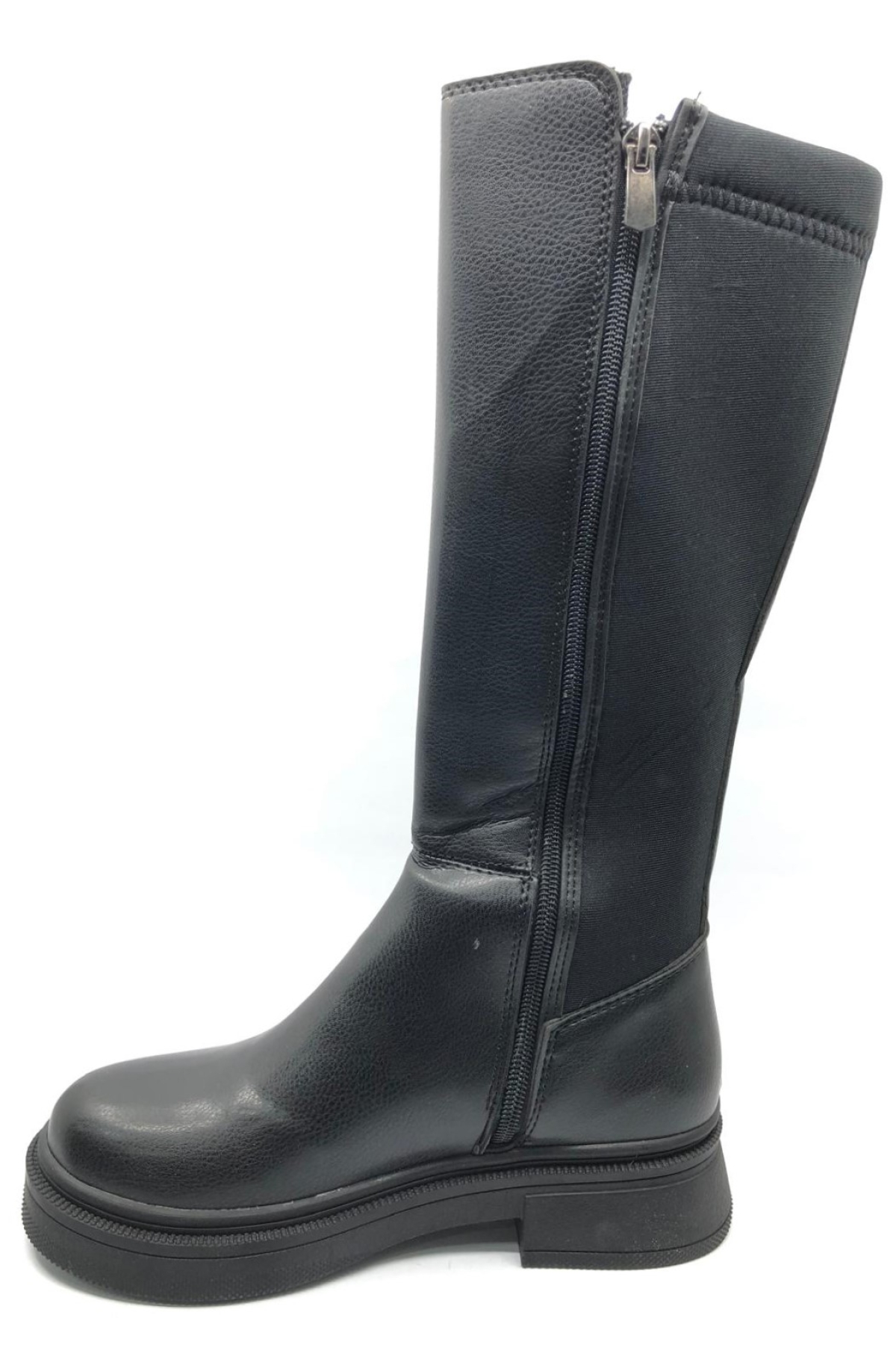 Seribo Binici Düz Taban Arkası Streç Fermuarlı Kadın Çizme - Görsel 5