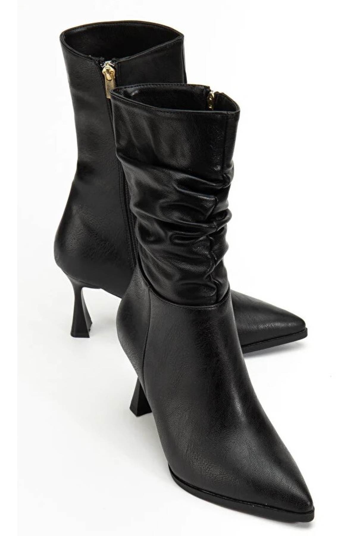 Yandan Fermuarlı Büzgülü Kadın Çizme - Görsel 6