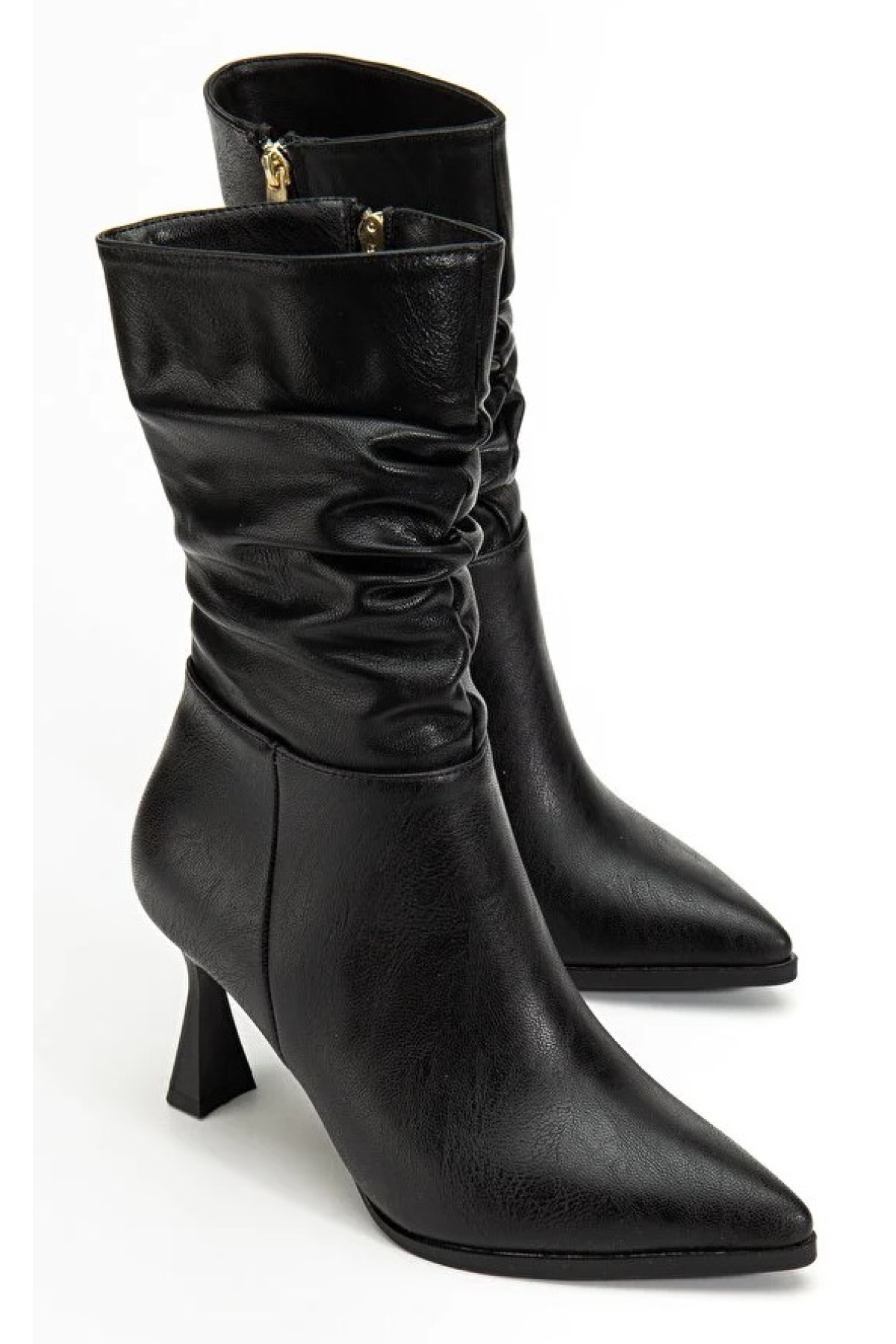 Yandan Fermuarlı Büzgülü Kadın Çizme - Görsel 7