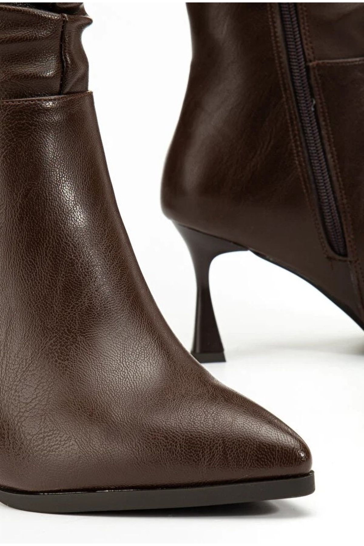 Yandan Fermuarlı Büzgülü Kadın Çizme - Görsel 6