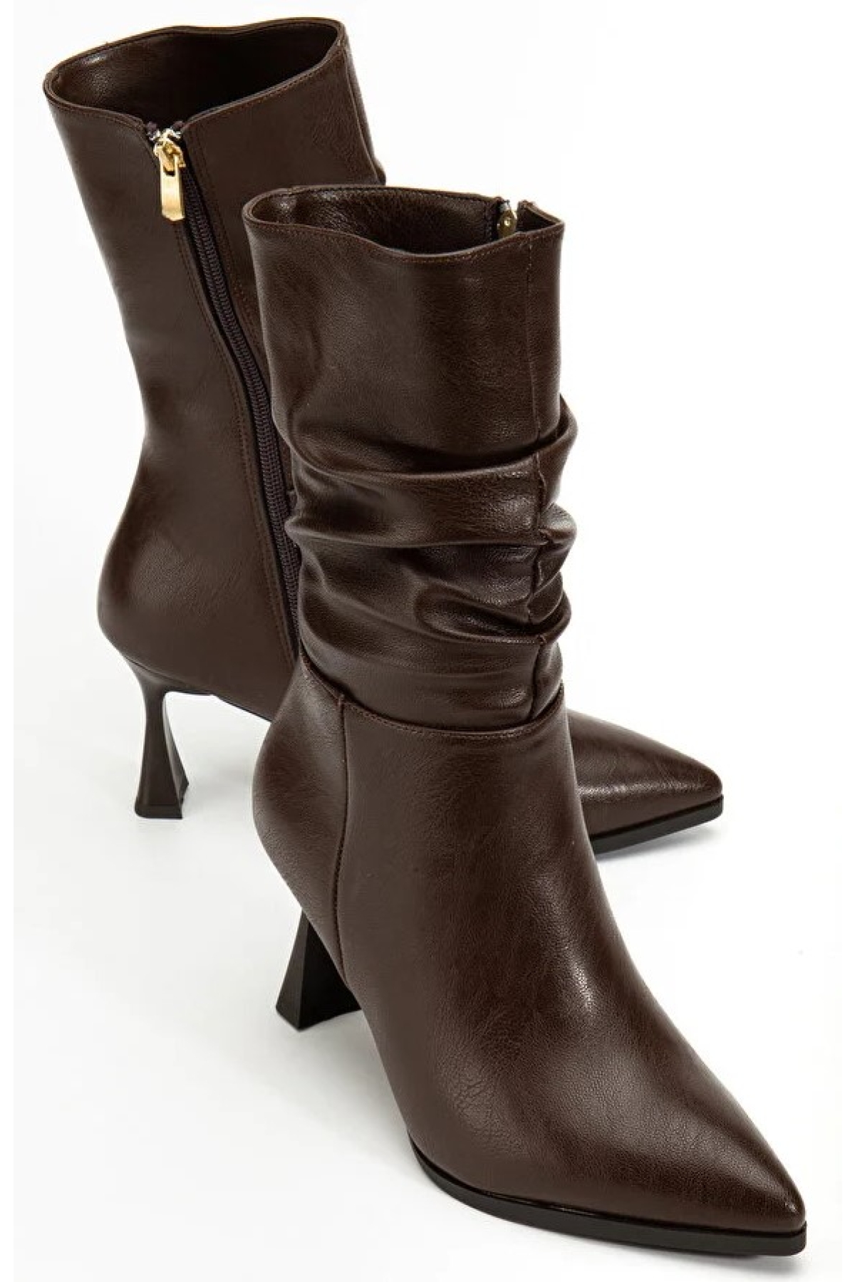 Yandan Fermuarlı Büzgülü Kadın Çizme - Görsel 7