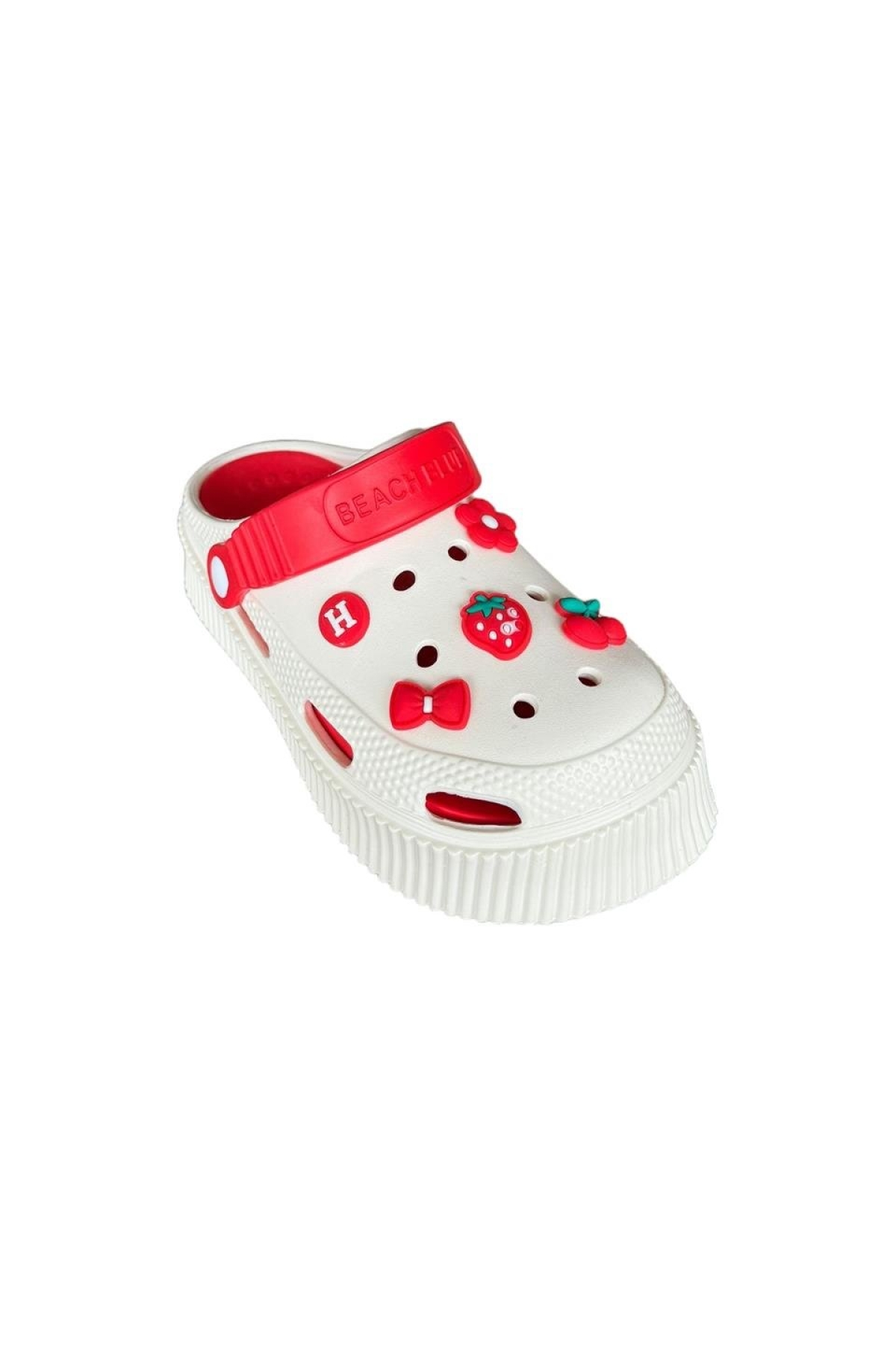 Yüksek Comfort Taban Kadın Sandalet KREM-KIRMIZI - Görsel 5