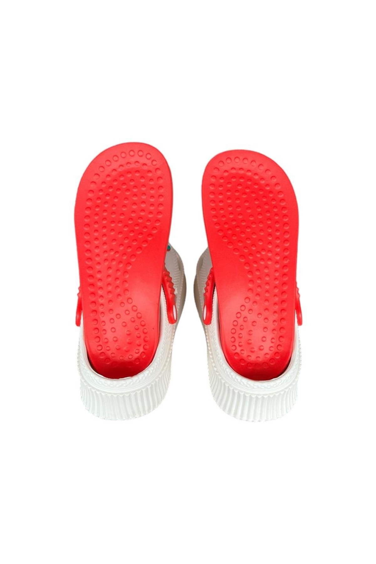 Yüksek Comfort Taban Kadın Sandalet KREM-KIRMIZI - Görsel 7
