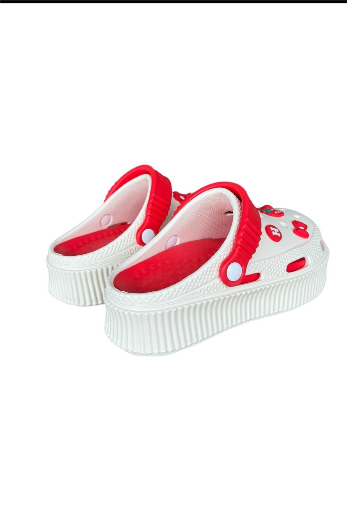 Yüksek Comfort Taban Kadın Sandalet KREM-KIRMIZI - Görsel 8