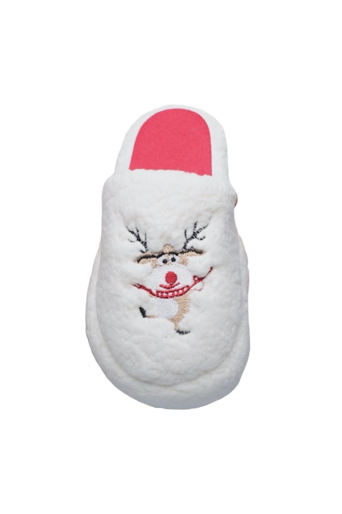 Kadın Pofuduk Nakışlı Ev Terliği Çeyiz Bohça Terliği Valentine's Day BEYAZ - BEJ - Görsel 9