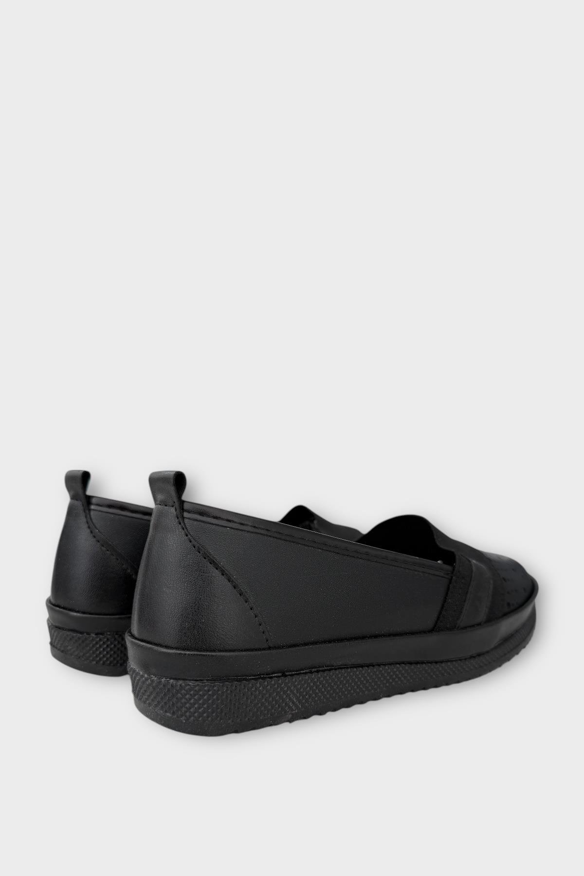 Kadın Ortopedik Lastik Detay Comfort Günlük Ayakkabı SİYAH - Görsel 6