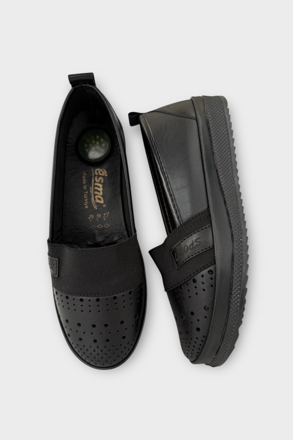 Kadın Ortopedik Lastik Detay Comfort Günlük Ayakkabı SİYAH - Görsel 7