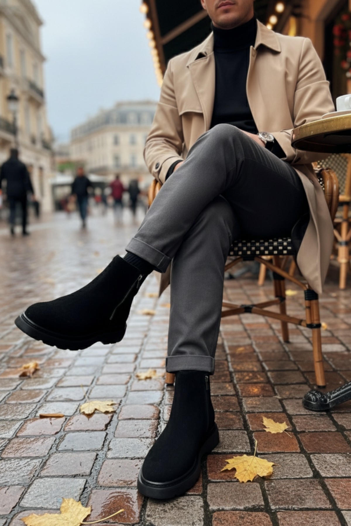 CHELSEY Hakiki Deri Çift Fermuarlı Erkek Kışlık Bot - Görsel 8