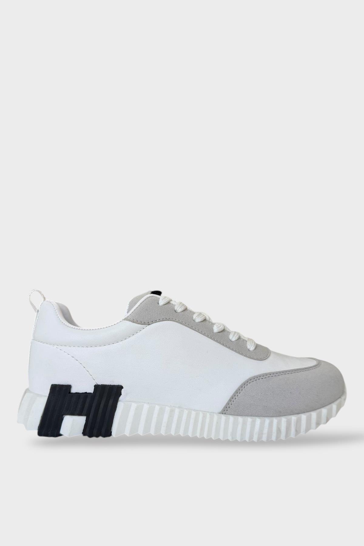 Erkek Günlük Sneaker Ayakkabı BEYAZ - SİYAH - Görsel 2