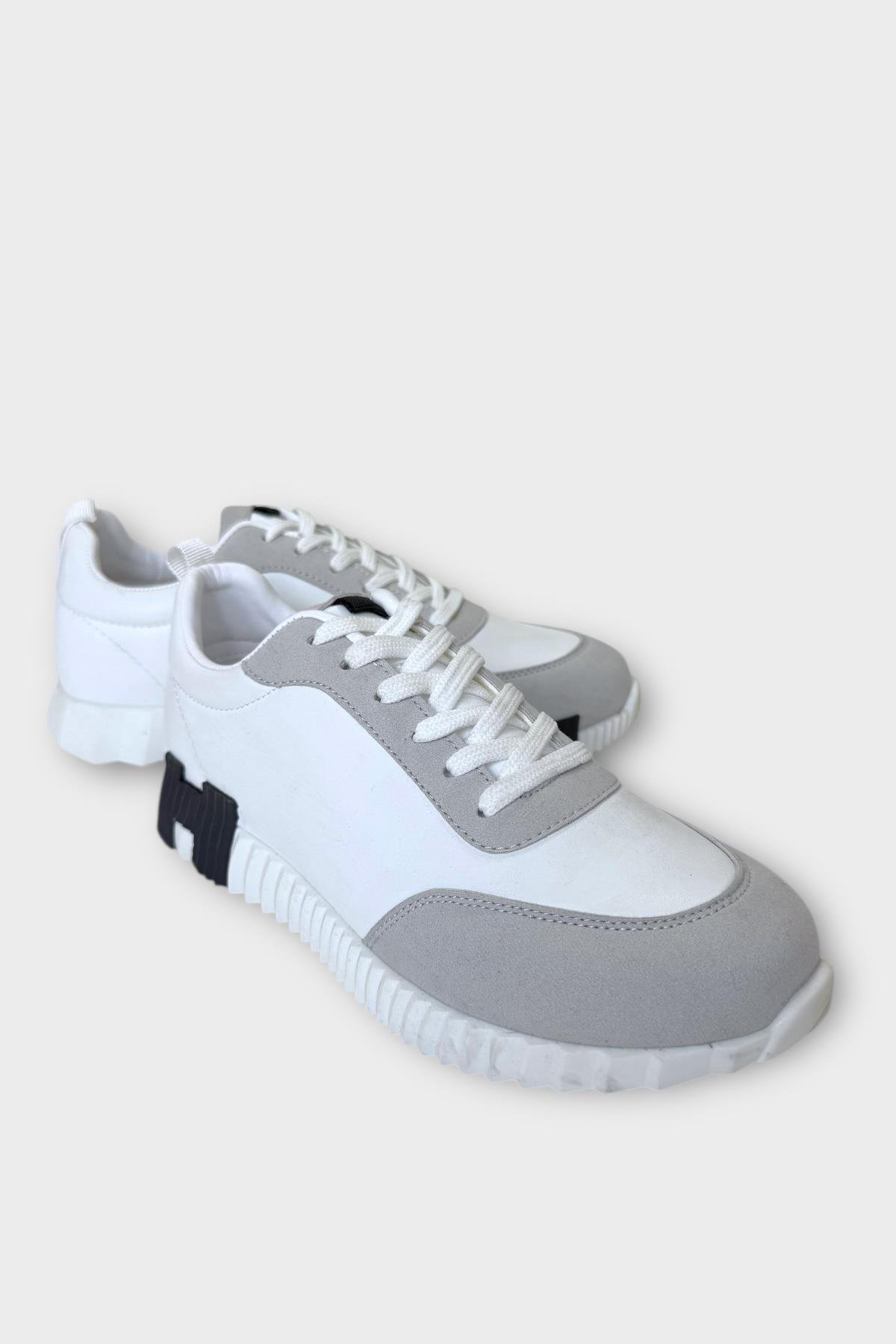 Erkek Günlük Sneaker Ayakkabı BEYAZ - SİYAH - Görsel 3
