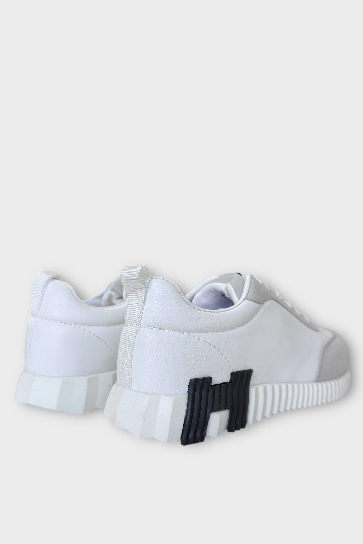 Erkek Günlük Sneaker Ayakkabı BEYAZ - SİYAH - Görsel 6