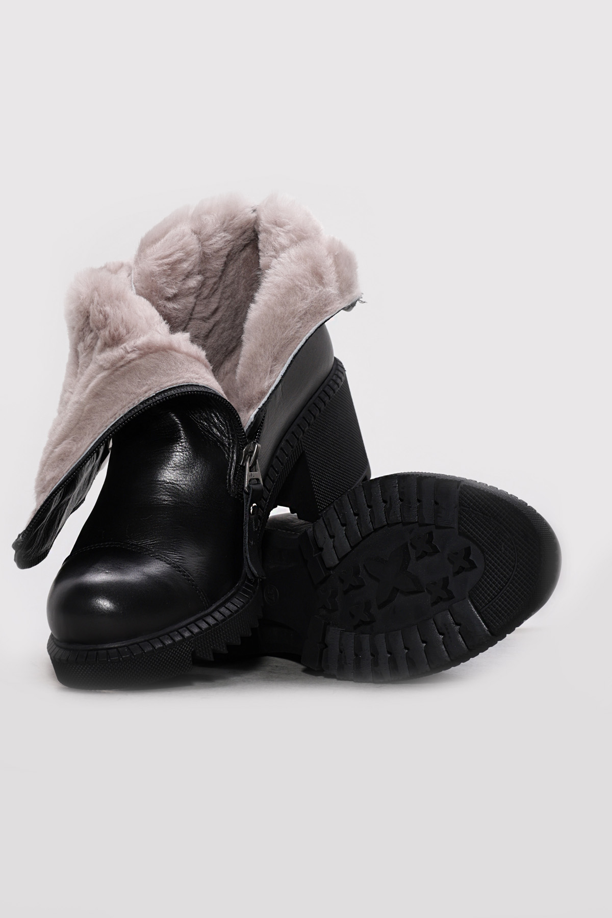 Hakiki Deri Kürklü Kadın Klasik Bot 124KZA2025 - Görsel 4
