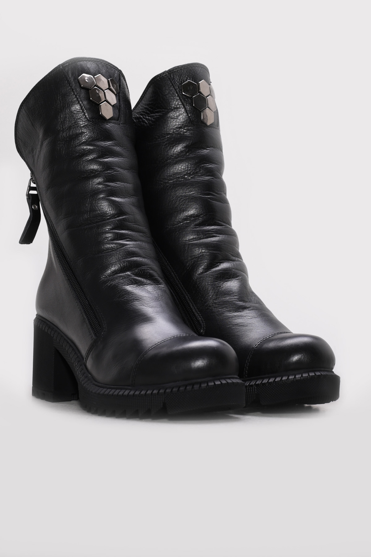 Hakiki Deri Kürklü Kadın Klasik Bot 124KZA2025 - Görsel 5