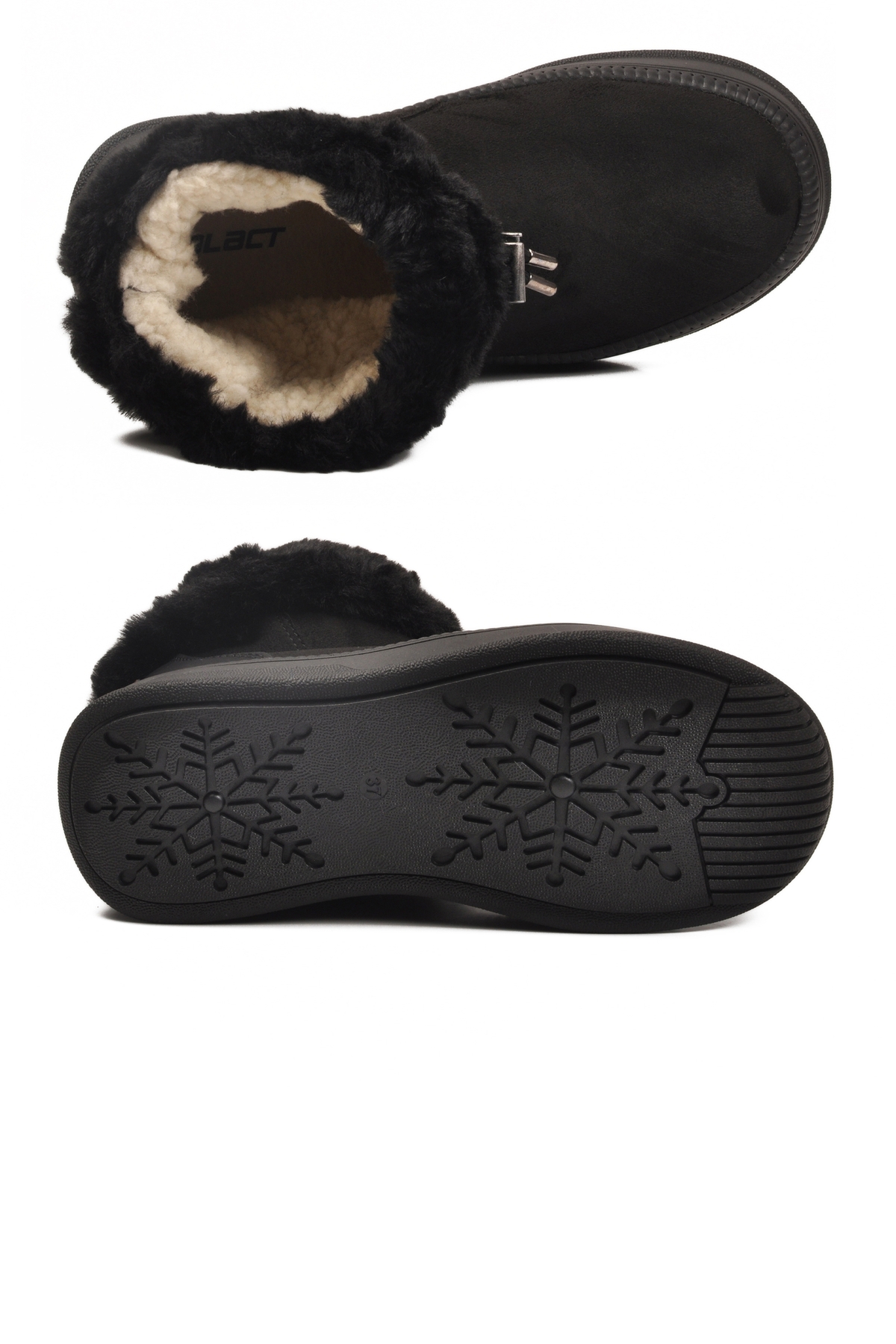 Siyah Kürklü Kaymaz Soğuğa Dirençli Kadın Bot 25003 Z - Görsel 6